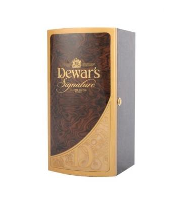 China Handmade Luxury Unique Design Whiskey Wine Bottle Wooden Box For Dewar for sale