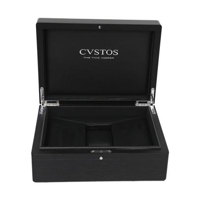 China Watch Package Factory Custom Black Watch Box With PU Leather For Watch Storage for sale