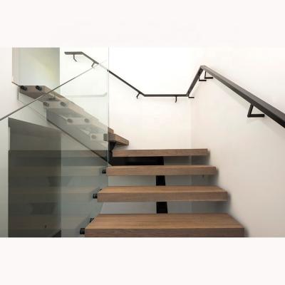 China Contemporary Indoor Wooden Tread Staircase Floating Straight Stairs for sale