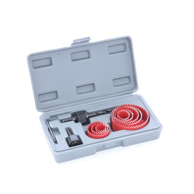 China 11Pcs Drilling Carbon Steel Wood Wood Hole Saw Kit Set in Plastic Box for Wood Drywall Plastic Cutting for sale