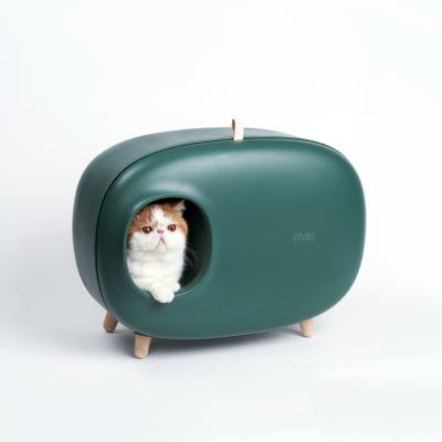 China Amazon Sustainable Hot Sale Ensure Factory Direct Sales Professional Green House Enclosed Cat Litter Box For Cat for sale