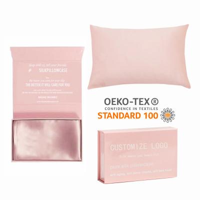 China Anti dust mite wholesale 16mm 19mm pure silk pillowcase custom 100% mulberry silk pillow case logo 22mm for sale