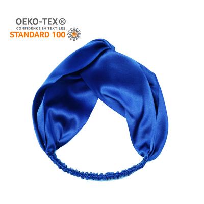 China Soft fashion factory outlet 100% silk hot sale solid color silk elastic headband 16MM for sale