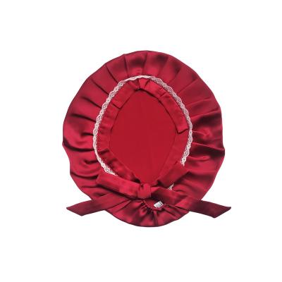 China Custom LOGO Mulberry Silk Satin Sleeping Character Night Turban Silk Hoods for Women Hair for sale