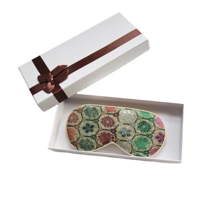 China Luxury Luxury 100% Silk Eye Mask Digital Printing Gift Box Eye Mask for sale