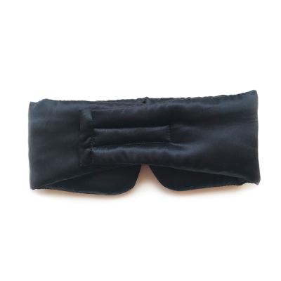 China Fashion Soft Sleep Promoting Portable Travel Solid Color Luxury Satin Elastic Eye Mask for sale