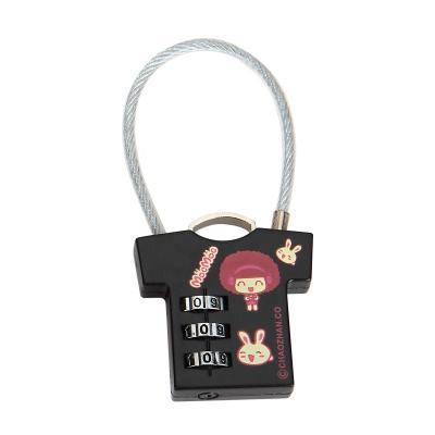 China Zinc Alloy Style 3-Dial Travel Combination Suitcase Metal Luggage Code Lock Password Cute Padlock for sale