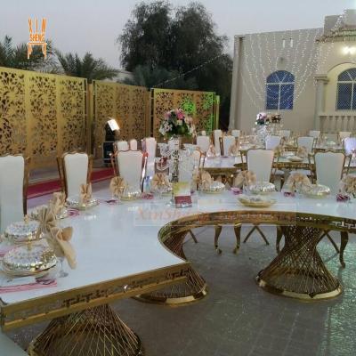 China Luxury Wedding Furniture Dining S Shape Free Matching Table For Hotel And Event for sale