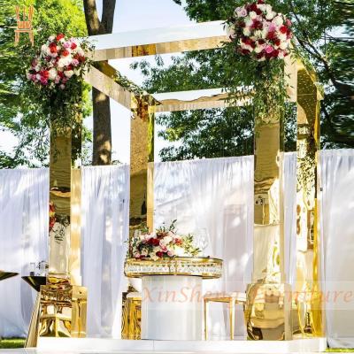 China Wedding Event Party Hot Sale Luxury Wedding Backdrop For Wedding Event Decoration Golden Arch for sale