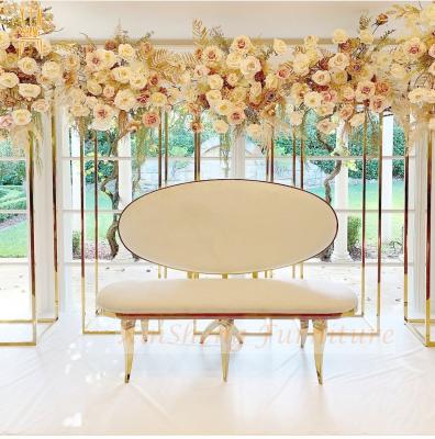 China Latest design three seat sofa bed oval sofa white long back for wedding party and event for sale