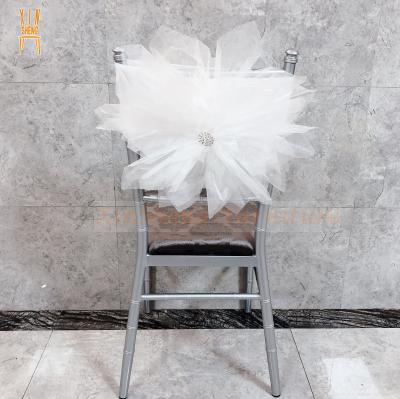 China Simple Wedding Decoration Customize Chiavari Chair Back Flower Sash for sale