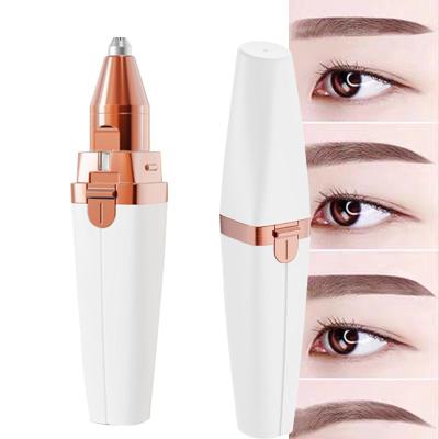 China ABS 2 in 1 Electronic Epilator Trimmer Battery Hair Remover Eyebrow Shaper Shaver for sale