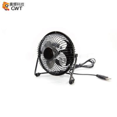 China 360 Degree Rotate 4 Inch Metal Mini Table Fan High Velocity Fan DC USB Fan for sale