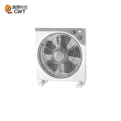 China 12 Inch CE 2 Hour Timer Grey/White Plastic Box Fan 3 Plastic Cooling Fan Home Fan 3 Speeds for sale