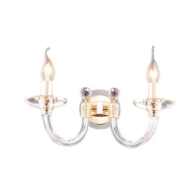 China Nordic Contemporary Professional Crystal Glass Sconce Led Wall Lamps For Hotel Stairs Aisle for sale