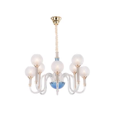 China Contemporary High Quality Living Room Chandeliers Glass Hanging Lamp For Indoor Pendant Light With Shade for sale