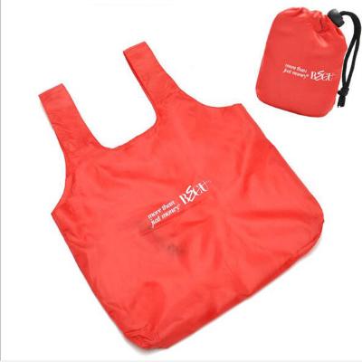 China Fashion Cute Cheap Reusable Bags Printing Polyester Drawstring Foldable Shopping Bags for sale