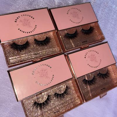 China Dramatic mink eyelash long lashbox lashes wholesaler lashes3d 25mm real natural fluffy packaging real mink eyelash for sale