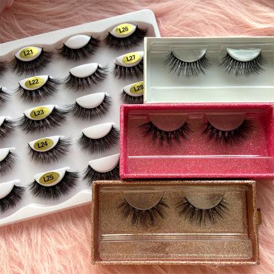 China Long natural wholesale price 3d handcrafted lashes custom 3d mink lashes biodegradable box PET lashes for sale