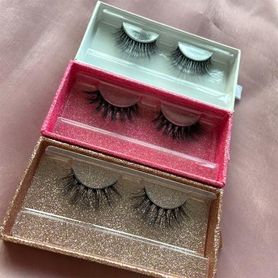 China New Arrivals Natural Mink Long Strip Lashes Custom Soft 3d Mink Lashes Box Biodegradable PET Lashes for sale