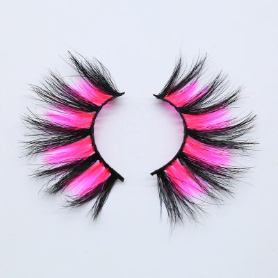 China Free Sample Natural Private Label 3D Colored Dramatic Mink Lashes Neon Lashes Colored Mink Eyelashes Colored Mink Eyelash Wholesale for sale