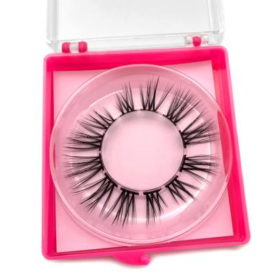 China Custom Synthetic Hair Bundle Clear / Strip DIY Black Segment 17mm Long Group Eyelashes for sale