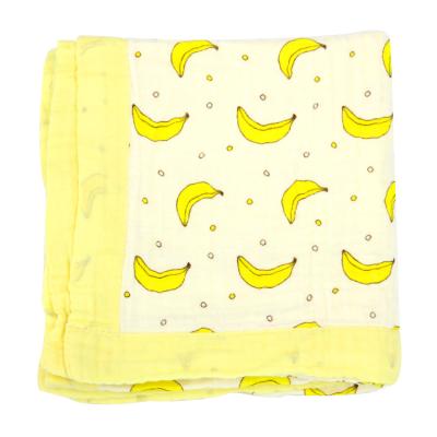 China Organic Pattern Custom Printing Cotton Fabric Anti-pilling Wrap Muslin Baby Blankets for sale