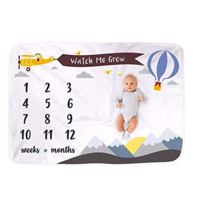 China Anti-pilling Custom Design Polyester Baby Beb Milestone Blanket Newborn Giraffe for sale