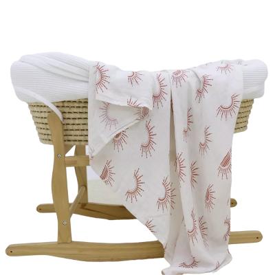 China 50pcs design mum floral favorite home care nap preschool muslin anti-static customized moq wrap blanket for sale