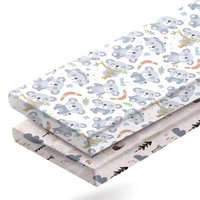 China Organic 100% Cotton Bedding Baby Sheet Animals Stretch Elastic Bamboo Crib Sheet for sale