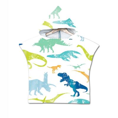 China QUICK DRY Dinosaur Printed Absorbent Baby Kid's Microfiber Hooded Bath Towel for sale