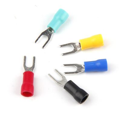 China Wire Connecting SV2-4 Excavator Fork SV Terminal Block Insulated End Terminal Cold Crimp Wire Connector 1.5 - 2.5mm Box Packed 150PCS for sale