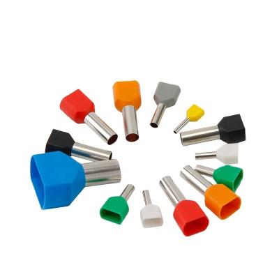 China Power Entry Cord End Crimp Ferrule Double Terminals Insulated Cord End Connector for sale