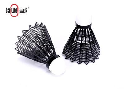 China PE Feather Plastic Badminton Shuttlecock Cork Head Black Color Low Weight for sale