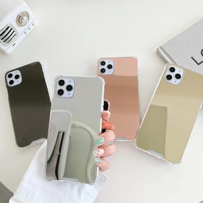 China Cute Anti-drop Girls Women TPU Shockproof PC Phone Cover for iPhone 11 pro 8 plus X XR XS Max, for iPhone 12 mirror make up phone case for sale