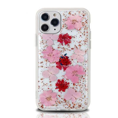 China Anti-fall Phone Case For iPhone 12 Luxury Design Real Flower Glue Phone Cover For iPhone 11 pro 8 max plus 12 pro max for sale