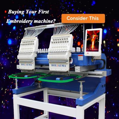 China Hat/T-shirt/Flat/3D/Towel/Leather/Jacket embroidery 5 year warranty! Domestic two head computer embroidery machine for HOLiAUMA flat embroidery 500*400 machine for sale