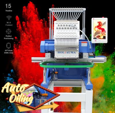 China Clothing stores as good as tajima embroidery machine HO1501N 5 years warranty 15 needles single head computerized embroidery machine for sale for sale