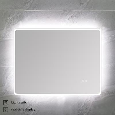 China TYPES Custom Modern Smart Led Mirror Touch Screen Control Hotel Vanity Square Magnifying Bathroom Mirror With Light for sale