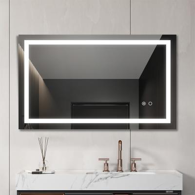 China Custom Smart Led Magnifying Color Temperature Magnifying Bathroom Mirror Adjustment Lighted Led Vanity Mirror With Bathroom for sale