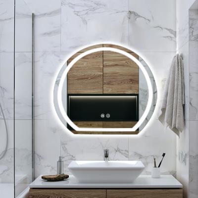 China Popular simple waterproof bathroom mirror interior supply hotel restaurant enlarging circle irregular round led mirror bathroom for sale