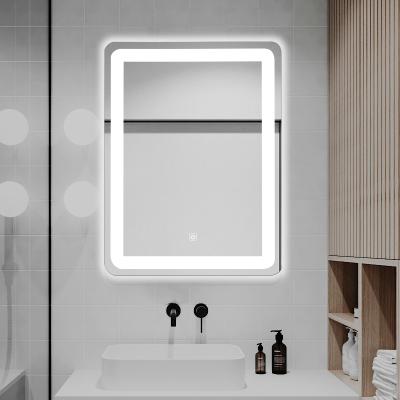 China Types bathroom products mirror hotel restaurant indoor supply bathroom magnifying mirror with led light for sale