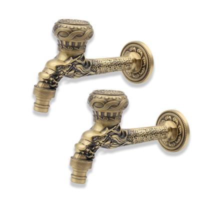 China BANGQI Bathroom Antique Dragon Pattern 1/2 Inch Brass Garden Faucet Sink Faucet for sale