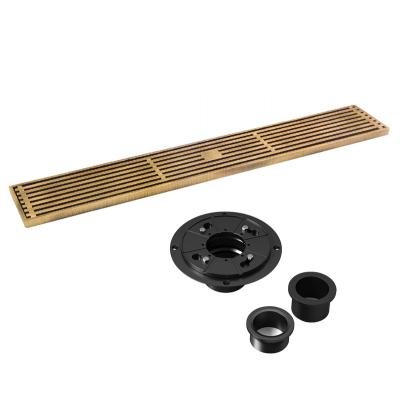 China BANGQI Modern All Long Deodorizer Copper Bathroom Shower Room Linear Floor Drain for sale