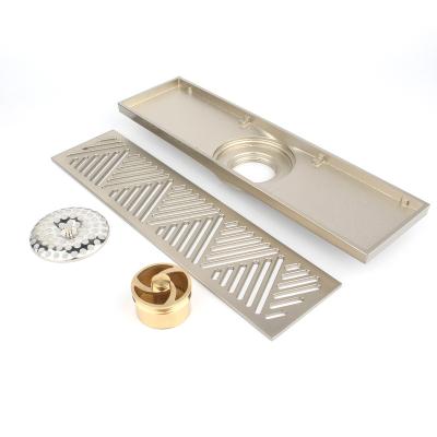 China Modern European Style Copper Tile Inserts In Shower Bathroom Floor Drain Along for sale