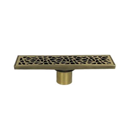 China Modern All Along Row Shower Room Bathroom Toilet Antique Copper European Floor Drain for sale