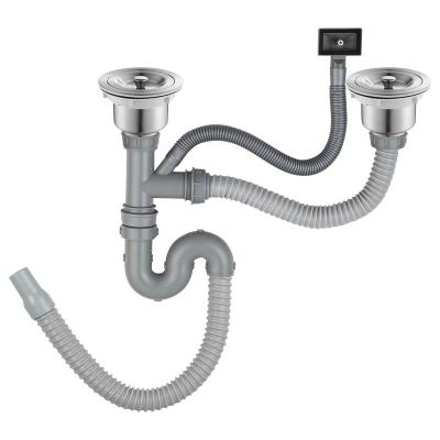 China Modern Stainless Steel Pipe Equipment Drainer Siphon Pipe Kitchen Sink Drain Tank Sink Water for sale