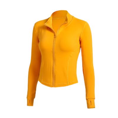 China Quick-Drying Breathable Slimming Fitness Long Sleeve Sports Jacket Zipper Cardigan Yoga Running Clothes For Women for sale