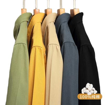 China Anti-pilling Autumn Hot Sale Pure Cotton Washed Solid Full Sleeve Fashionable Outdoor Casual Shirts For Men for sale