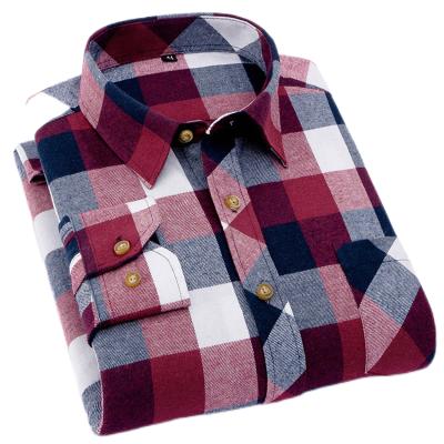 China 2021 Hot Sale Men's England Casual Fashionable Style High Quality Plaid Shirts Long Sleeve for sale